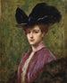 Una dama elegante con sombrero negro - Henri Adrien Tanoux — vista de la obra