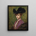 Una dama elegante con sombrero negro - Henri Adrien Tanoux — cuadro enmarcado en la pared