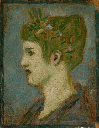 Henri Cros - Tte de femme couronne de feuillage profil gauche.webp