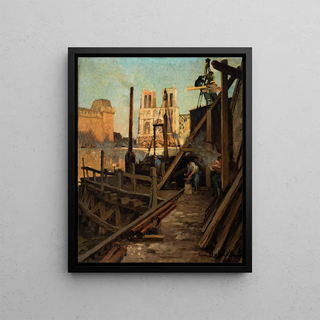Henri Dabadie - Les travaux du mtropolitain au quai SaintMichel.webp