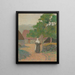 Paisaje: Campesina yendo a su granja - Henri Delavalle — cuadro enmarcado en la pared