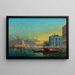 Venice scene at dusk in front of Santa Maria della Salute - Henri Duvieux — framed artwork on a wall
