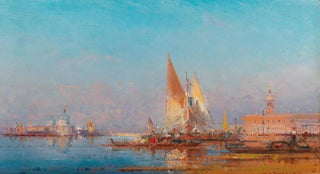 Henri Duvieux - Venice a view of Santa Maria della Salute at sunset.webp