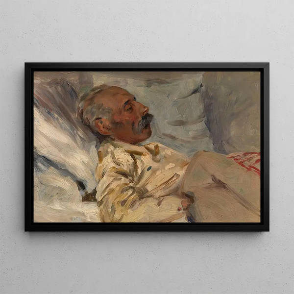 Mi abuelo enfermo - Henri Evenepoel — cuadro enmarcado en la pared