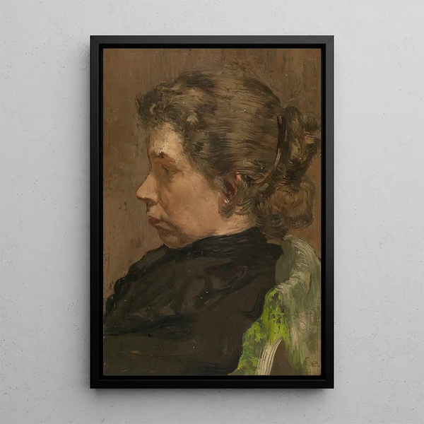 retrato con silla verde - Henri Evenepoel — cuadro enmarcado en la pared