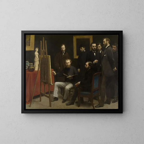 Un taller en los Batignolles - Henri Fantin-Latour — cuadro enmarcado en la pared