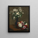 Flowers chamomile and dahlias - Henri Fantin-Latour — framed artwork on a wall