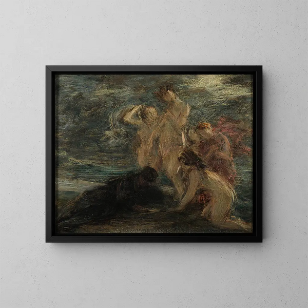 El amigo y las musas - Henri Fantin-Latour — cuadro enmarcado en la pared