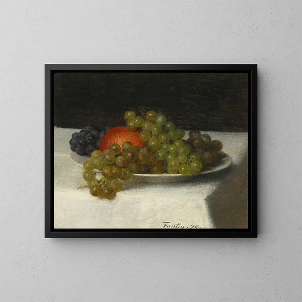 Apples and Grapes - Henri Fantin-Latour — framed artwork on a wall