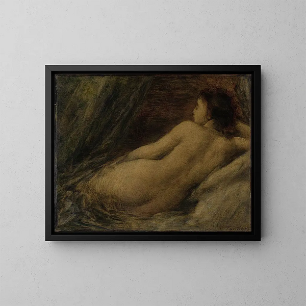 Nude reclining painting - Henri Fantin-Latour — framed artwork on a wall