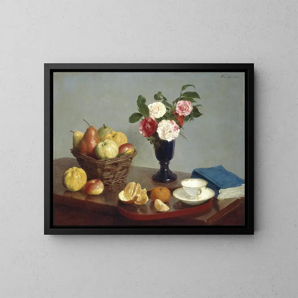 Naturaleza muerta - Henri Fantin-Latour — cuadro enmarcado en la pared
