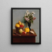 Naturaleza muerta con flores y frutas - Henri Fantin-Latour — cuadro enmarcado en la pared