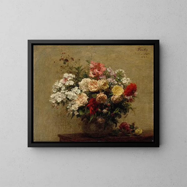 Summer Flowers - Henri Fantin-Latour — framed artwork on a wall