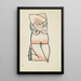 Mujer encorvada - Henri Gaudier-Brzeska — cuadro enmarcado en la pared