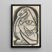 un dibujo en relieve de una figura femenina sentada - Henri Gaudier-Brzeska — cuadro enmarcado en la pared