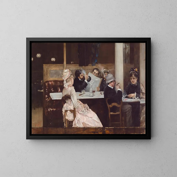 Café scene in Paris - Henri Gervex — framed artwork on a wall