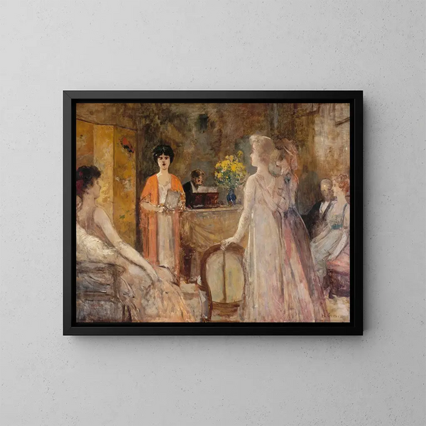 A Tuesday evening at Madeleine Lemaire's - Henri Gervex — framed artwork on a wall