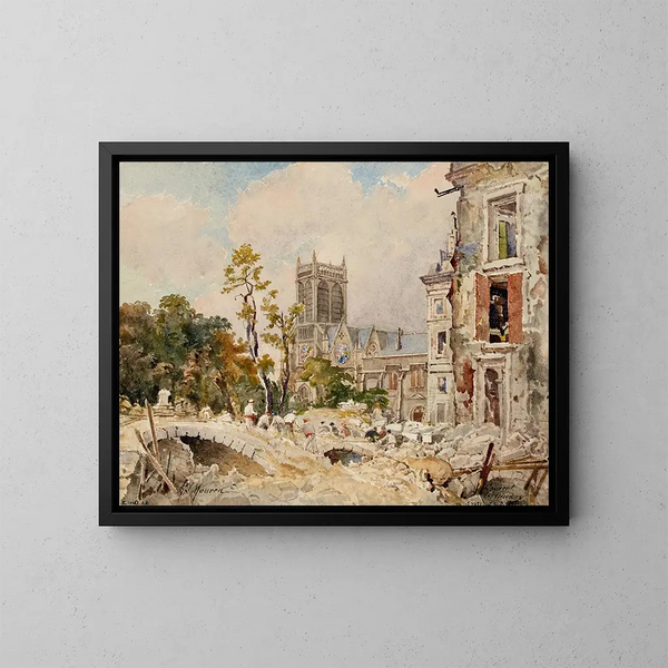 Convento de los pájaros - Henri Laurent Mouren — cuadro enmarcado en la pared