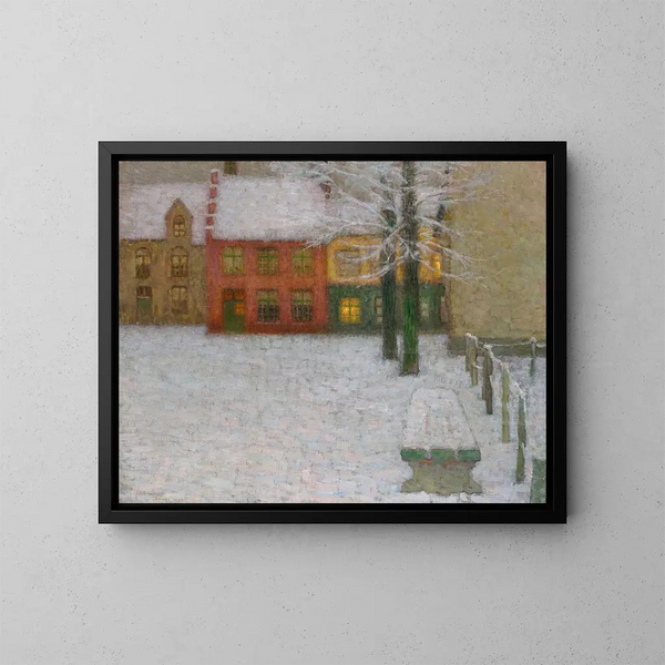 La neige à Chartres - Henri Le Sidaner — framed artwork on a wall