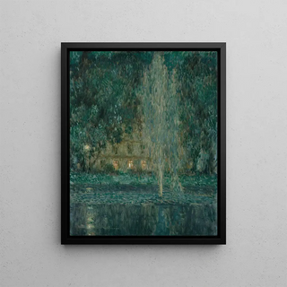 Henri Le Sidaner - Le jet deau la nuit.webp