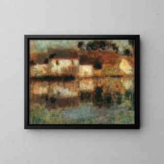 Henri Le Sidaner - Les Maisons sur leau Berneval ou le Canal  clair de lune.webp