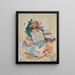 Mujer en el jardín - Henri Lebasque — cuadro enmarcado en la pared