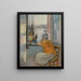 Joven mujer frente a la ventana abierta - Henri Lebasque — cuadro enmarcado en la pared