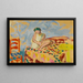 Young girl with green turban sitting on a sofa - Henri Lebasque — framed artwork on a wall