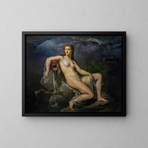 La Fuente o el Agua - Henri Lehmann — cuadro enmarcado en la pared