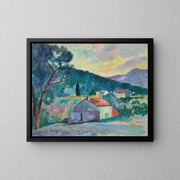 El Mas de Saint-Tropez - Henri Manguin — cuadro enmarcado en la pared