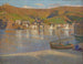 Cinco pescadores y su barca varada en la playa en Collioure - Henri Martin — vista de la obra