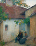 Pareja en conversación frente a la granja - Henri Martin — vista de la obra