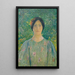 Joven mujer con vestido de flores - Henri Martin — cuadro enmarcado en la pared