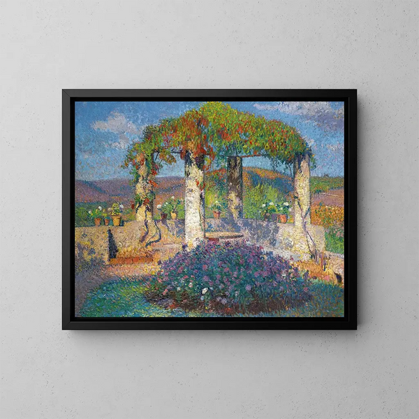 La pérgola del ángulo noroeste del parque de Marquayrol - Henri Martin — cuadro enmarcado en la pared