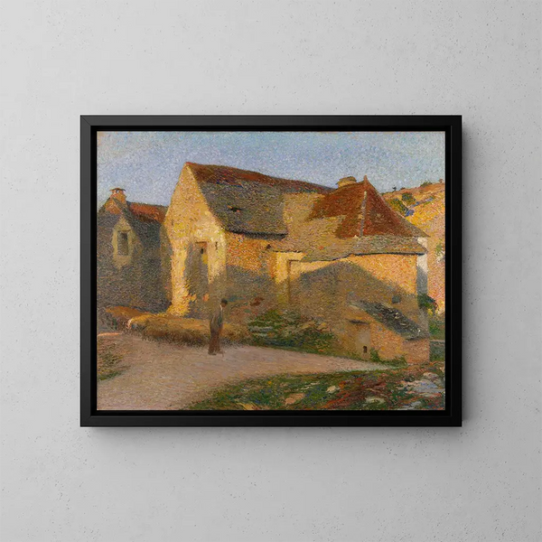 The old house with the last rays - Henri Martin — framed artwork on a wall
