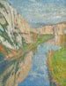 El lote a los pies de los acantilados de Saint-Cirq-Lapopie - Henri Martin — vista de la obra