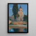 la Luna llena detrás de la iglesia de La Bastide-du-Vert - Henri Martin — cuadro enmarcado en la pared
