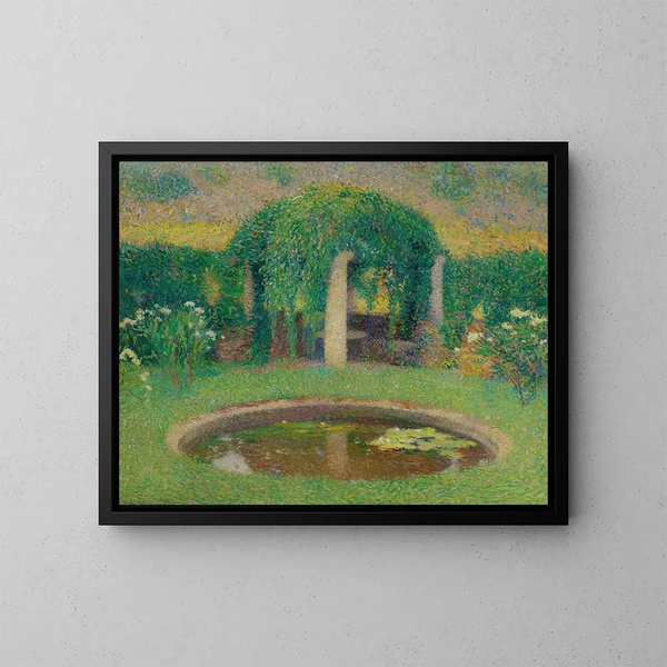 Pequeño estanque cerca del cenador sur de Marquayrol, jardín del artista - Henri Martin — cuadro enmarcado en la pared
