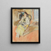 Joven chica sentada con vestido amarillo - Henri Matisse — cuadro enmarcado en la pared