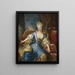 Retrato de una dama sentada en un sofá - Henri Millot — cuadro enmarcado en la pared