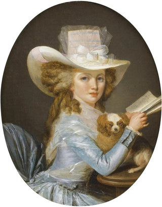 Henri Nicolas van Gorp - Portrait dune jeune femme avec son chien.webp
