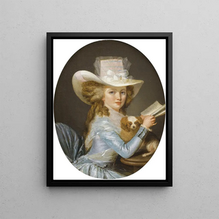 Henri Nicolas van Gorp - Portrait dune jeune femme avec son chien.webp