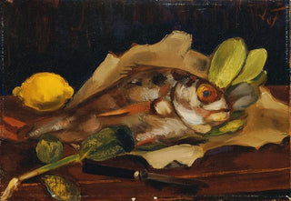 Henri Victor Gabriel Le Fauconnier - Fischstillleben mit Zitrone.webp
