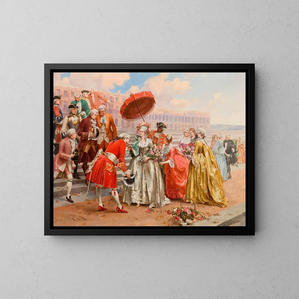 An important gathering - Henri Victor Lesur — framed artwork on a wall