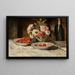 Fresas y champagne - Henri de Braekeleer — cuadro enmarcado en la pared