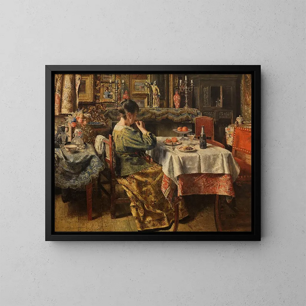 El Banquete - Henri de Braekeleer — cuadro enmarcado en la pared