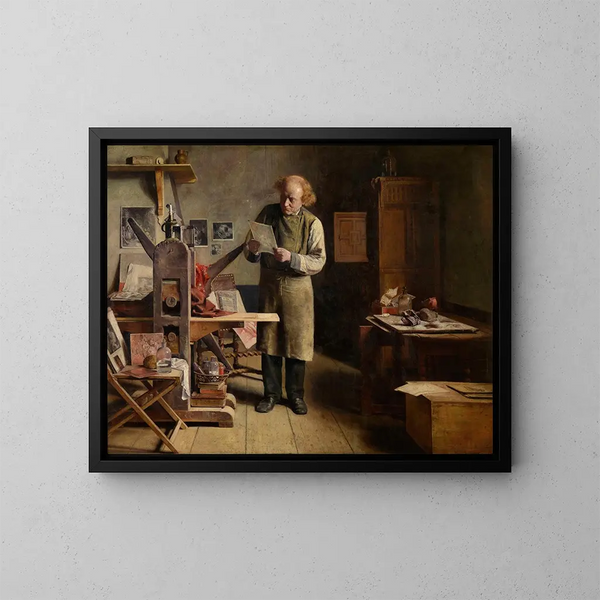 L'imprimeur de plaques - Henri de Braekeleer — cuadro enmarcado en la pared