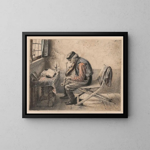 El violinista - Henri de Braekeleer — cuadro enmarcado en la pared