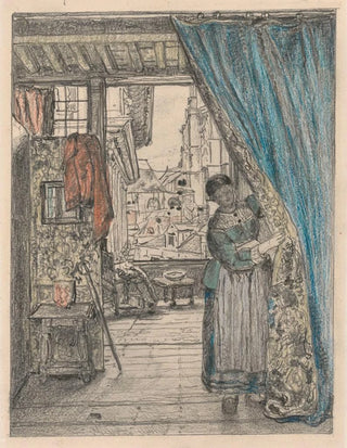 Henri de Braekeleer - The Woman at the Curtain.webp