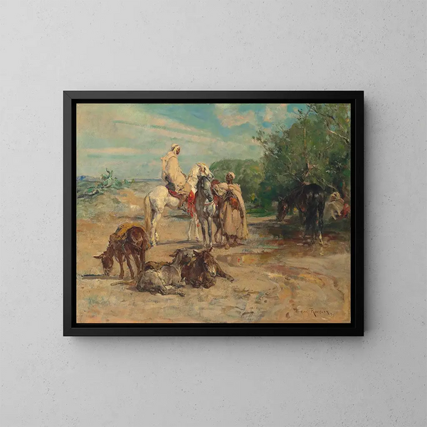 Arabes à cheval - Henri Émilien Rousseau — framed artwork on a wall